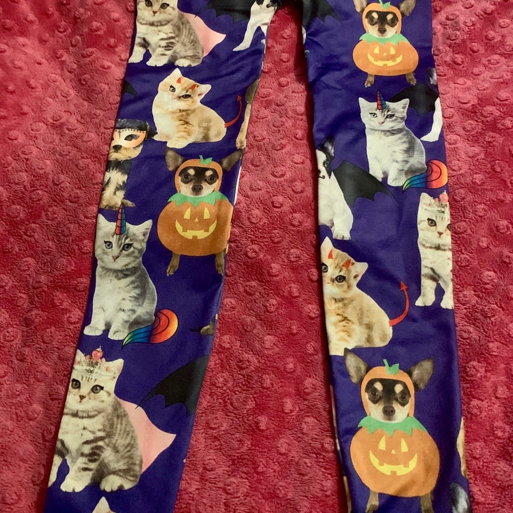 NWT Girls Halloween Leggings with matching Headband